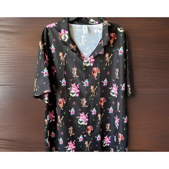 Garment One Other - Count Chocula & Frankenberry In Band Black Button Down Collar 2XL Polyester AOP